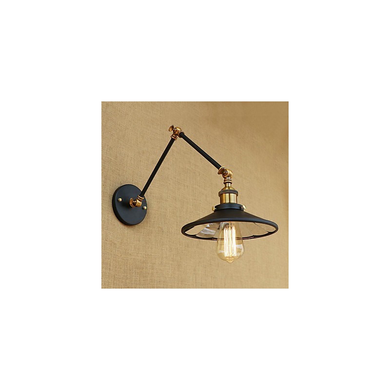 Lodge rústico Country Retro galvanizado com recurso para luz ambiente de braço oscilante estilo mini