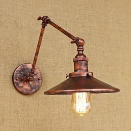 Lodge rústico Country Retro galvanizado com recurso para luz ambiente de braço oscilante estilo mini