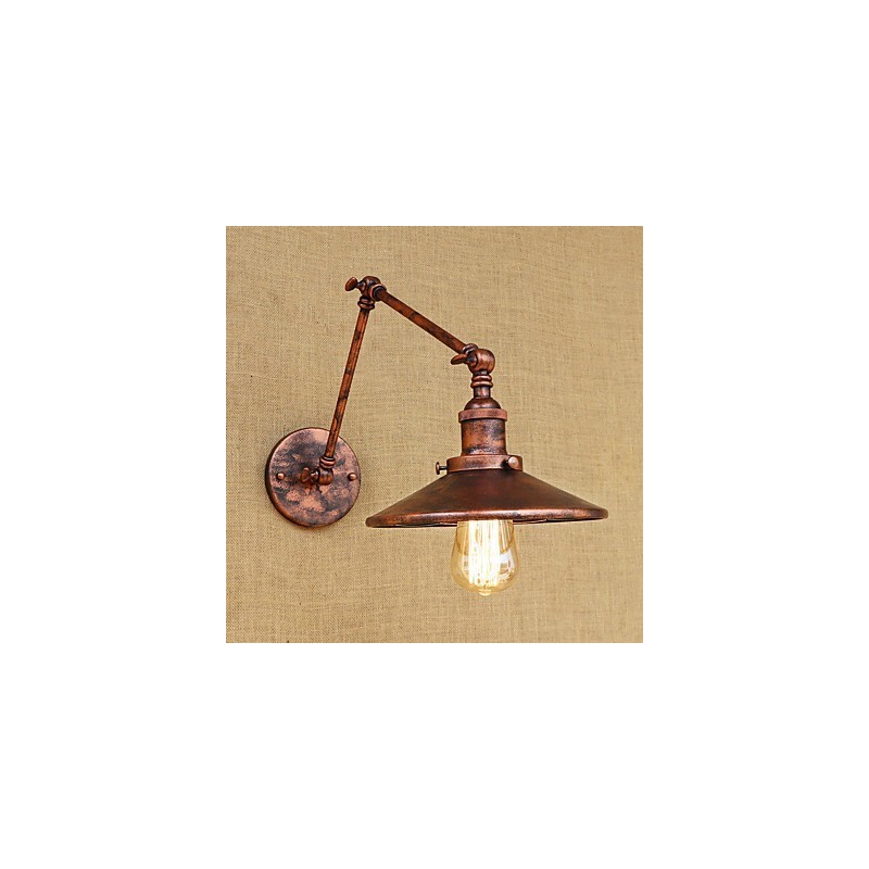 Lodge rústico Country Retro galvanizado com recurso para luz ambiente de braço oscilante estilo mini