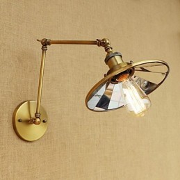 Lodge rústico Country Retro galvanizado com recurso para luz ambiente de braço oscilante estilo mini