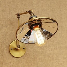 Lodge rústico Country Retro galvanizado com recurso para luz ambiente de braço oscilante estilo mini