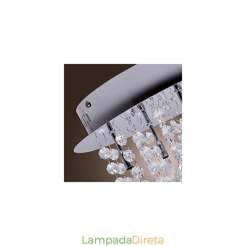 Moderno Contemporâneo Cristal Cromado Metal Montagem Embutida