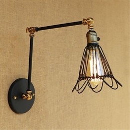 Pintura rústica estilo chalé country retrô para balanço com braço oscilante estilo mini e luz ambiente