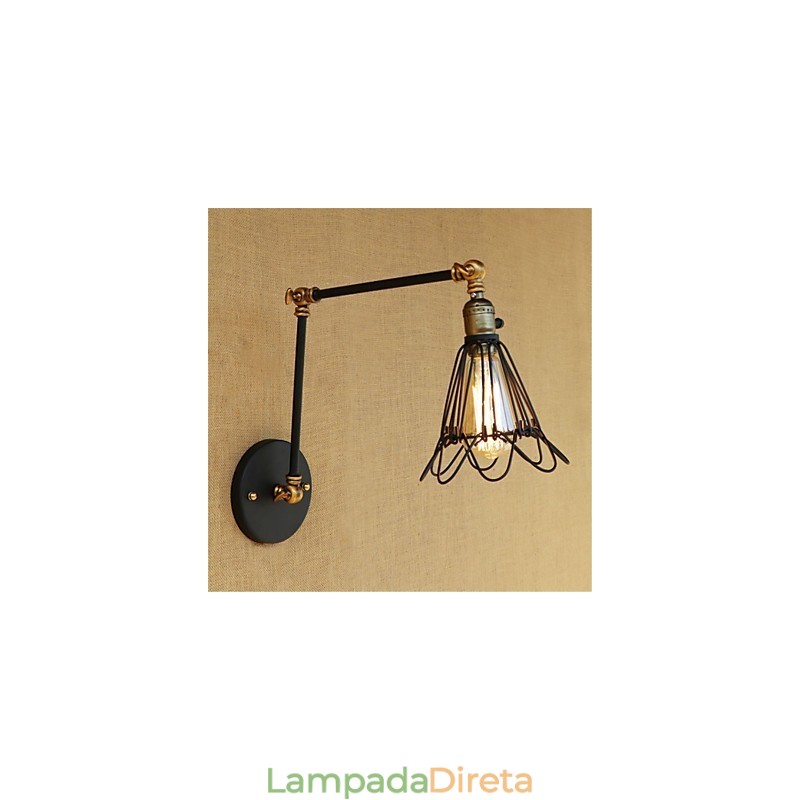 Pintura rústica estilo chalé country retrô para balanço com braço oscilante estilo mini e luz ambiente