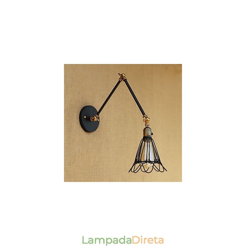 Pintura rústica estilo chalé country retrô para balanço com braço oscilante estilo mini e luz ambiente