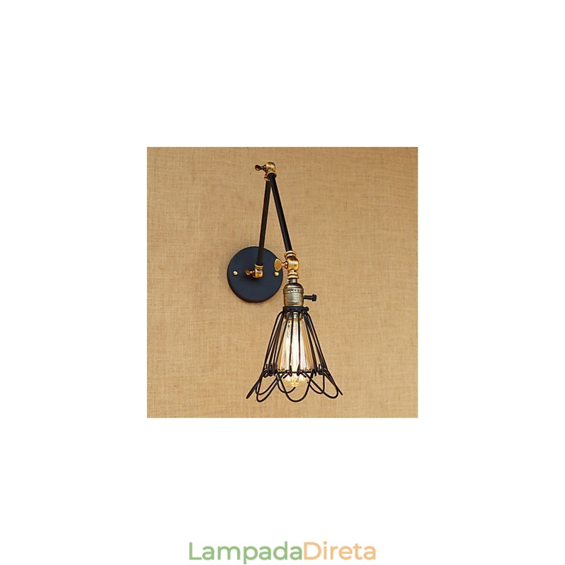 Pintura rústica estilo chalé country retrô para balanço com braço oscilante estilo mini e luz ambiente