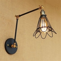 Pintura rústica estilo chalé country retrô para balanço com braço oscilante estilo mini e luz ambiente