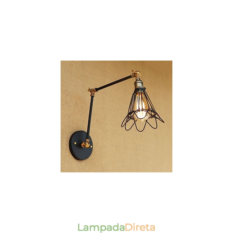 Pintura rústica estilo chalé country retrô para balanço com braço oscilante estilo mini e luz ambiente