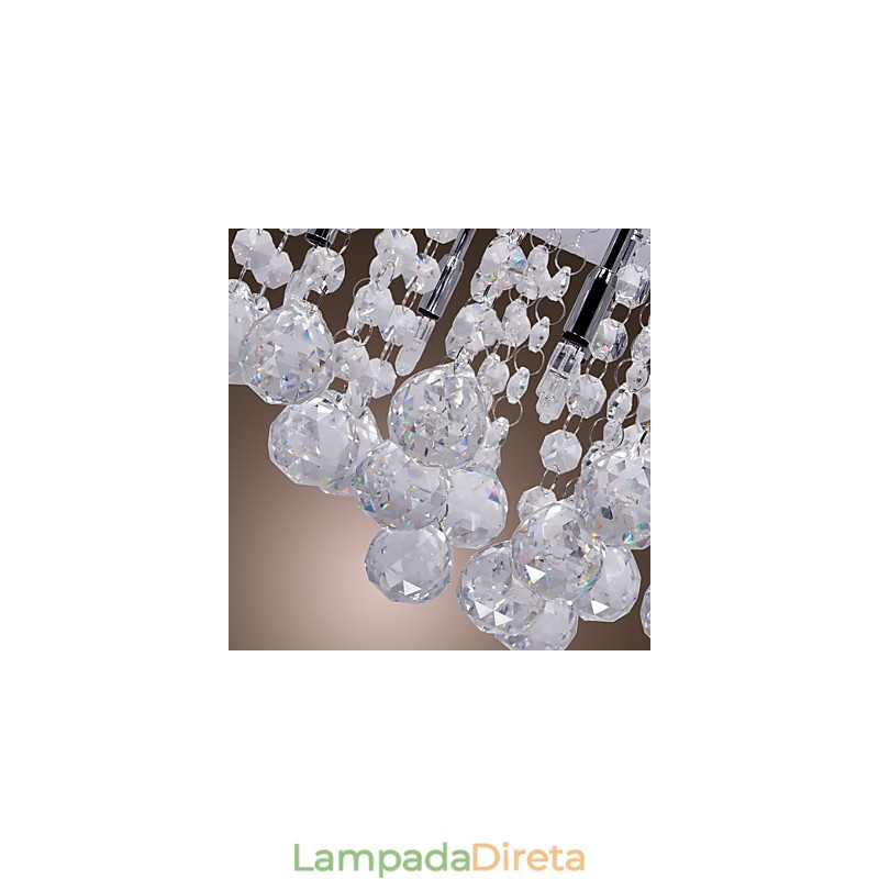 Moderno Contemporâneo Cristal Cromado Metal Montagem Embutida