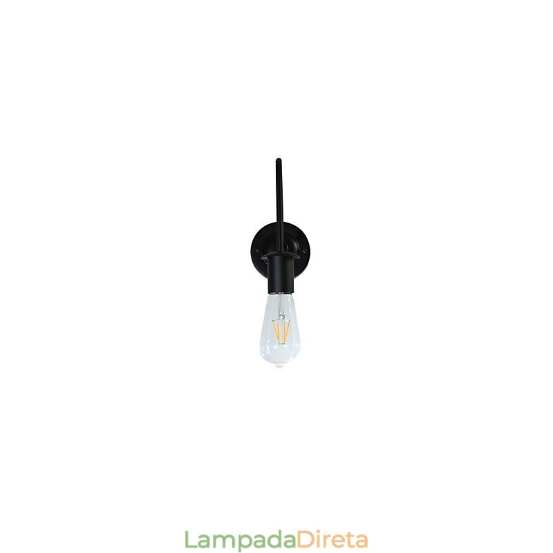 Arandelas de parede Luminária de parede de ferro Lâmpada de sabre de luz preta muda na parede