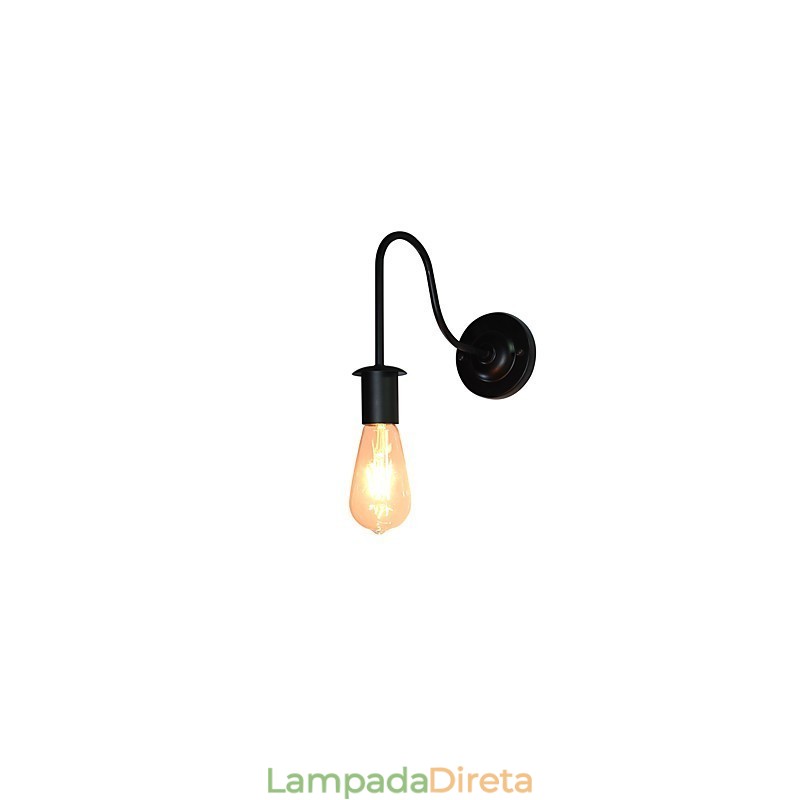 Arandelas de parede Luminária de parede de ferro Lâmpada de sabre de luz preta muda na parede