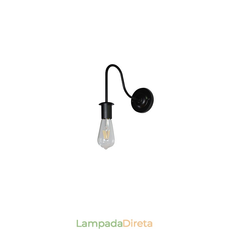 Arandelas de parede Luminária de parede de ferro Lâmpada de sabre de luz preta muda na parede