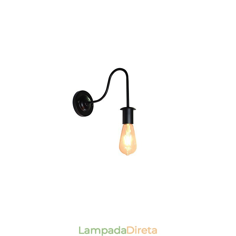 Arandelas de parede Luminária de parede de ferro Lâmpada de sabre de luz preta muda na parede
