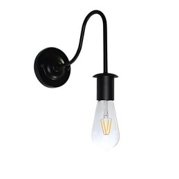 Arandelas de parede Luminária de parede de ferro Lâmpada de sabre de luz preta muda na parede