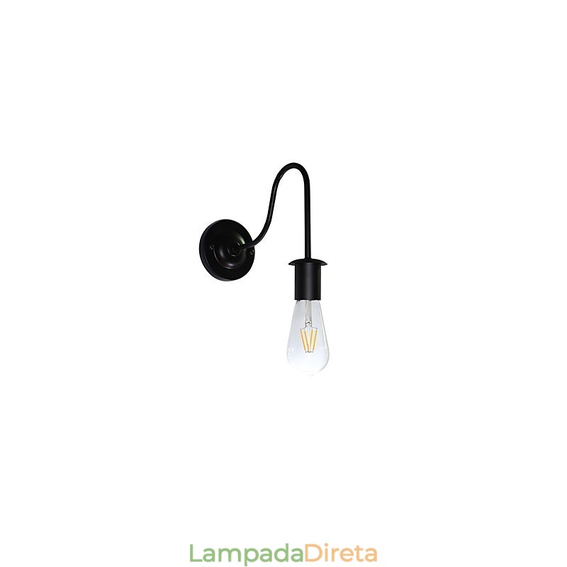 Arandelas de parede Luminária de parede de ferro Lâmpada de sabre de luz preta muda na parede