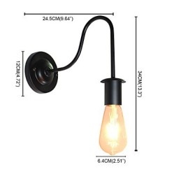 Arandelas de parede Luminária de parede de ferro Lâmpada de sabre de luz preta muda na parede