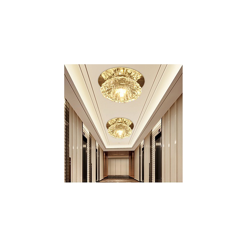 Lâmpada de teto moderna de economia de energia 3W Lâmpada de teto de cristal Lâmpada de teto para baixo