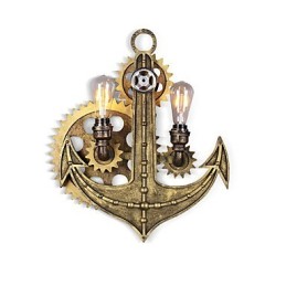 Luminárias de parede industriais vintage em forma de engrenagem de madeira Luzes giratórias criativas para decoração de restaurante, café, bar
