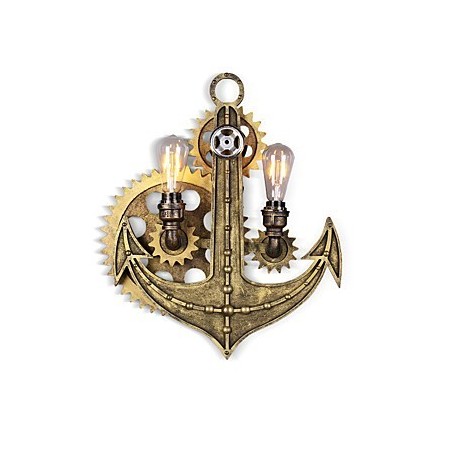 Luminárias de parede industriais vintage em forma de engrenagem de madeira Luzes giratórias criativas para decoração de restaurante, café, bar Luminárias de parede industriais vintage em forma de engrenagem de madeira Luzes giratórias criativas para decoração de restaurante, café, bar