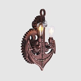 Luminárias de parede industriais vintage em forma de engrenagem de madeira Luzes giratórias criativas para decoração de restaurante, café, bar