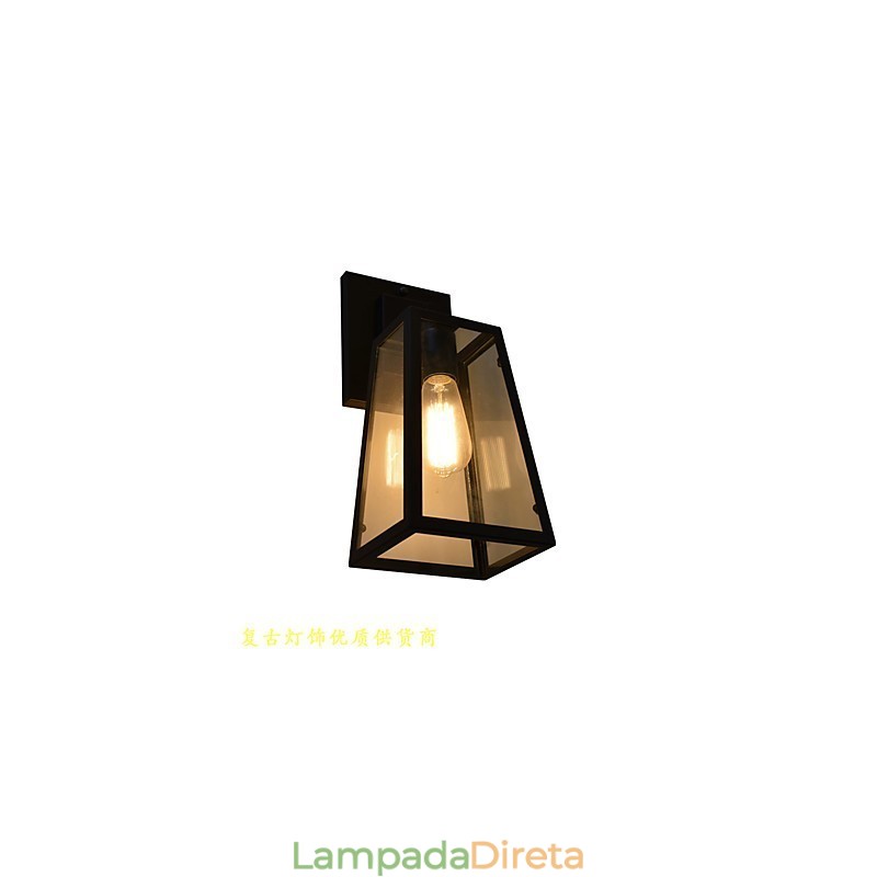 Luminária de parede Arandelas de parede Luminária de parede de ferro Lâmpada de parede sabre de luz preta muda na parede