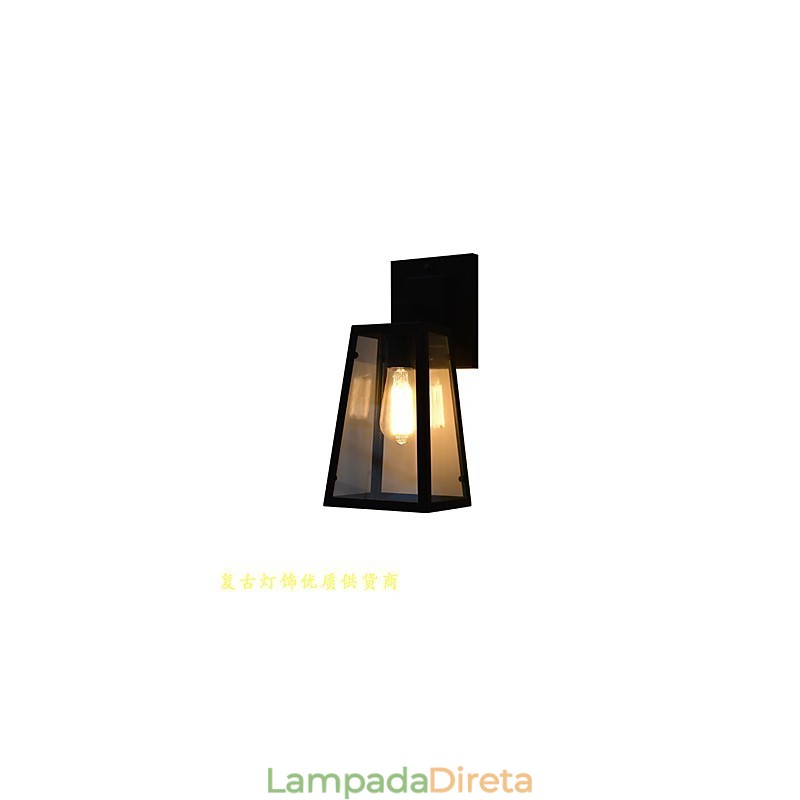 Luminária de parede Arandelas de parede Luminária de parede de ferro Lâmpada de parede sabre de luz preta muda na parede