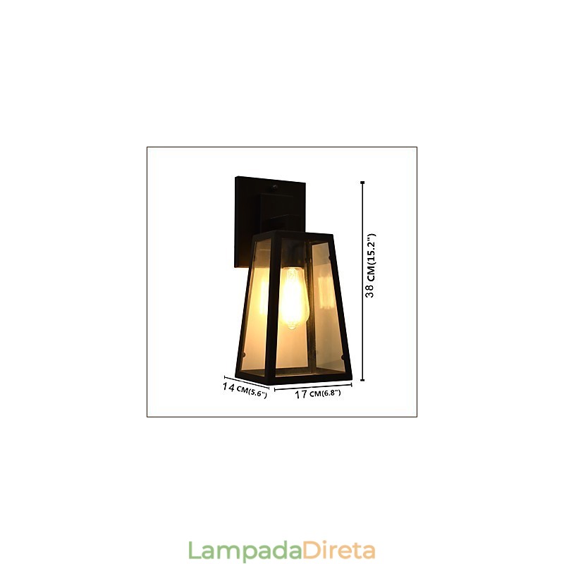 Luminária de parede Arandelas de parede Luminária de parede de ferro Lâmpada de parede sabre de luz preta muda na parede