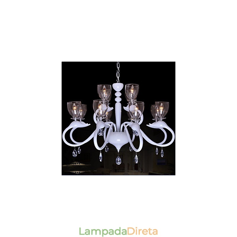 Lustre de cristal estilo europeu, individualidade, criativo, cisne, 12 luzes