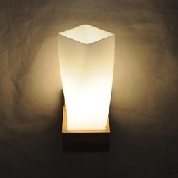 Luminária de parede simples, abajur de mesa de cabeceira com cúpula de vidro e madeira maciça para quarto, cômoda, sala de estar, quarto de bebê, dormitório universitário, mesa de centro, estantes de livros