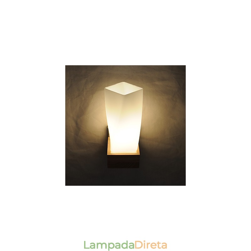 Luminária de parede simples, abajur de mesa de cabeceira com cúpula de vidro e madeira maciça para quarto, cômoda, sala de estar, quarto de bebê, dormitório universitário, mesa de centro, estantes de livros