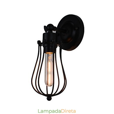 Luminária de parede de aço pintado, decoração de café americano preto e branco, luminária de parede retrô, lâmpada de sabre de luz na parede Luminária de parede de aço pintado, decoração de café americano preto e branco, luminária de parede retrô, lâmpada de sabre de luz na parede