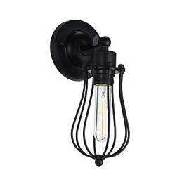 Luminária de parede de aço pintado, decoração de café americano preto e branco, luminária de parede retrô, lâmpada de sabre de luz na parede