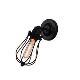 Luminária de parede de aço pintado, decoração de café americano preto e branco, luminária de parede retrô, lâmpada de sabre de luz na parede