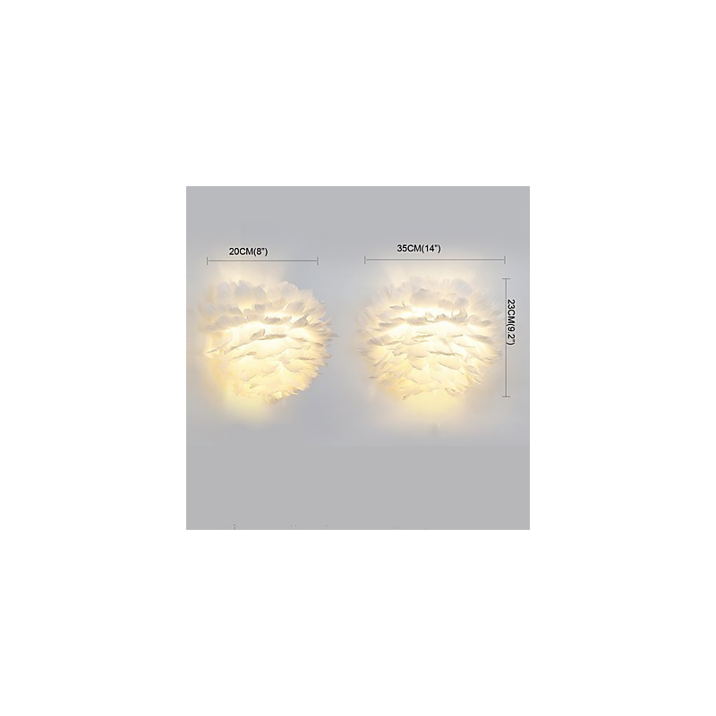 Apliques de parede Feather Modern Contemporary Bedroom Hotel Wall Spots E14