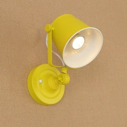 Luminária de parede de aço pintado, decoração de café americano preto e branco, luminária de parede retrô, lâmpada de sabre de luz na parede
