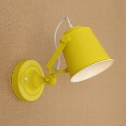 Luminária de parede de aço pintado, decoração de café americano preto e branco, luminária de parede retrô, lâmpada de sabre de luz na parede