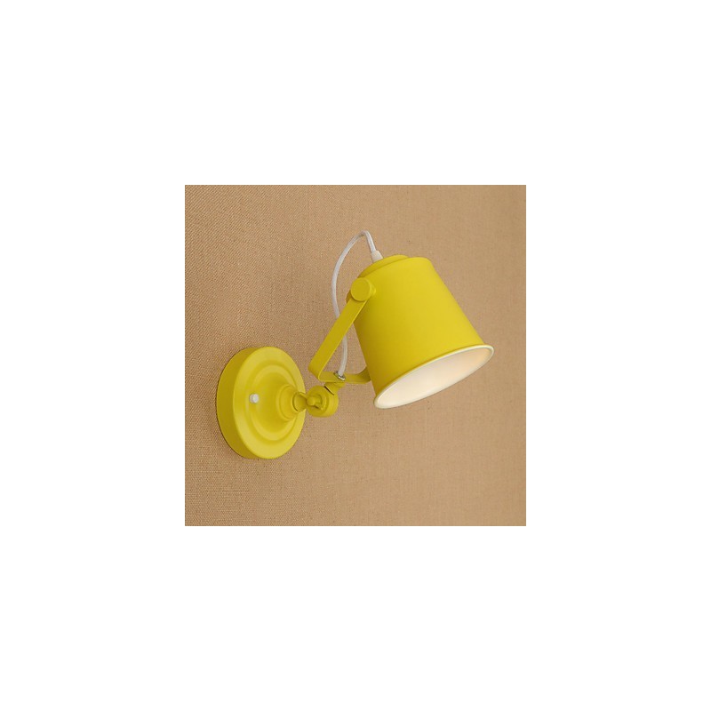 Luminária de parede de aço pintado, decoração de café americano preto e branco, luminária de parede retrô, lâmpada de sabre de luz na parede