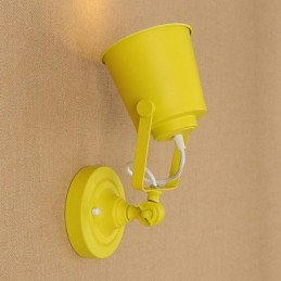 Luminária de parede de aço pintado, decoração de café americano preto e branco, luminária de parede retrô, lâmpada de sabre de luz na parede