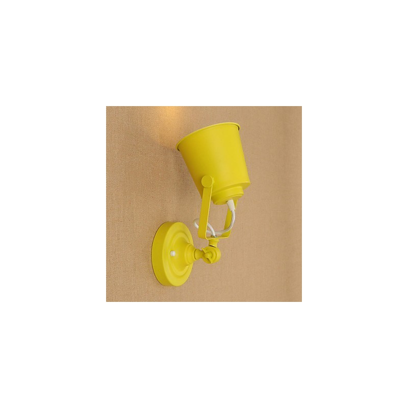 Luminária de parede de aço pintado, decoração de café americano preto e branco, luminária de parede retrô, lâmpada de sabre de luz na parede