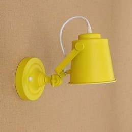 Luminária de parede de aço pintado, decoração de café americano preto e branco, luminária de parede retrô, lâmpada de sabre de luz na parede