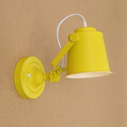 Luminária de parede de aço pintado, decoração de café americano preto e branco, luminária de parede retrô, lâmpada de sabre de luz na parede