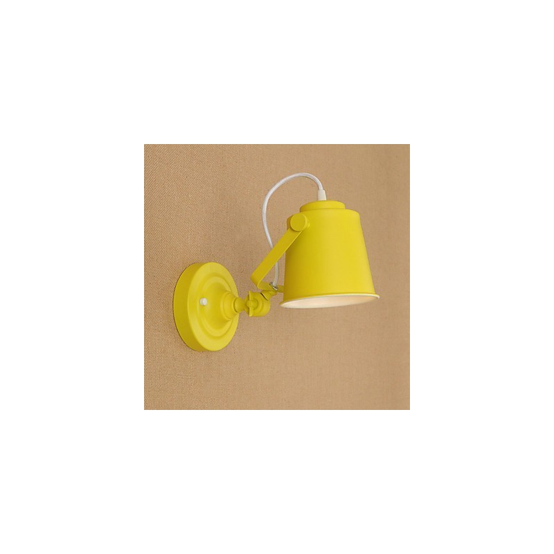 Luminária de parede de aço pintado, decoração de café americano preto e branco, luminária de parede retrô, lâmpada de sabre de luz na parede