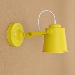Luminária de parede de aço pintado, decoração de café americano preto e branco, luminária de parede retrô, lâmpada de sabre de luz na parede
