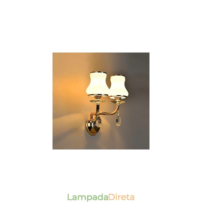 Recurso moderno e contemporâneo galvanizado para luzes de parede de proteção ocular em estilo mini cristal