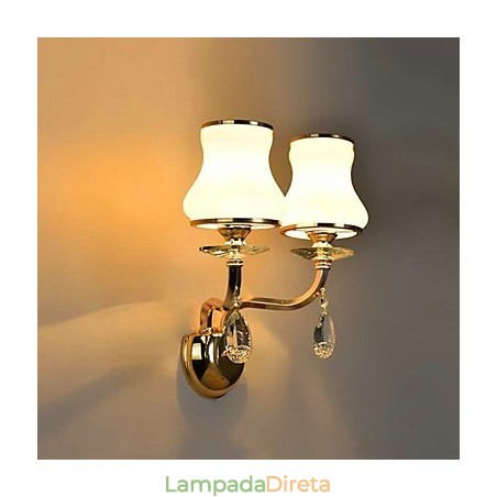 Recurso moderno e contemporâneo galvanizado para luzes de parede de proteção ocular em estilo mini cristal Recurso moderno e contemporâneo galvanizado para luzes de parede de proteção ocular em estilo mini cristal