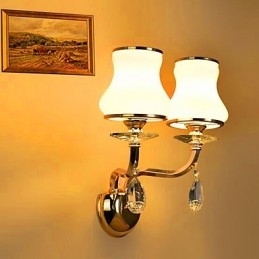 Recurso moderno e contemporâneo galvanizado para luzes de parede de proteção ocular em estilo mini cristal