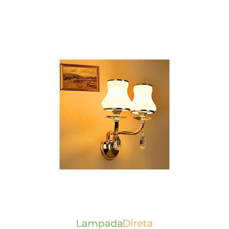 Recurso moderno e contemporâneo galvanizado para luzes de parede de proteção ocular em estilo mini cristal
