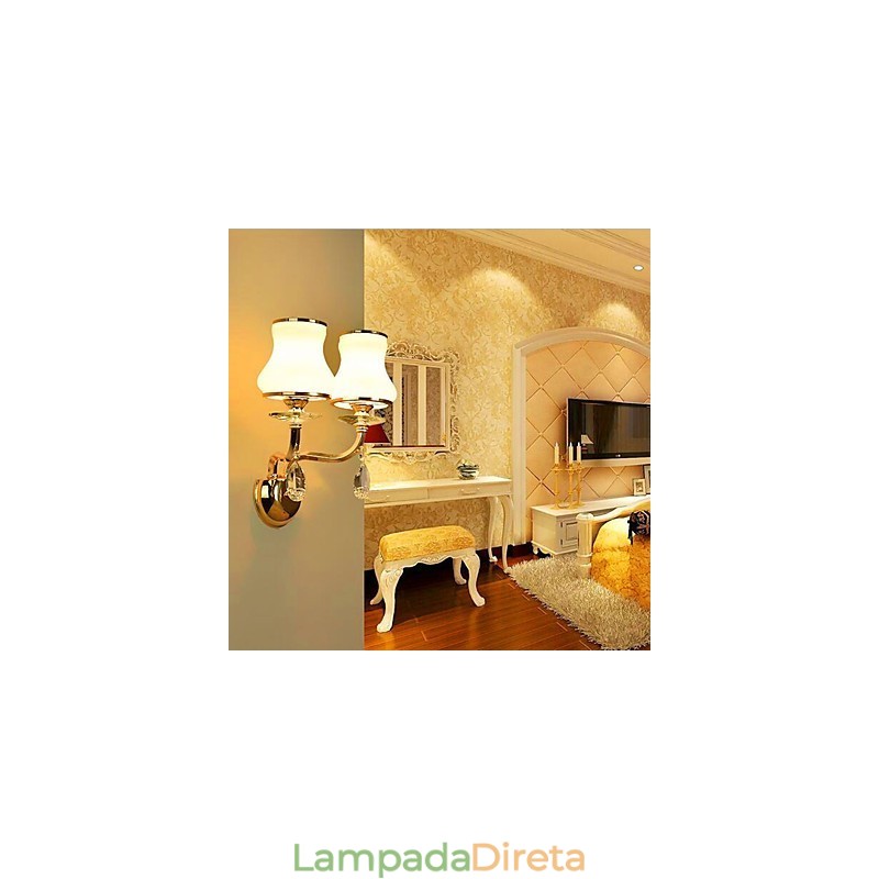 Recurso moderno e contemporâneo galvanizado para luzes de parede de proteção ocular em estilo mini cristal