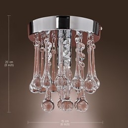 Mini estilo moderno e contemporâneo de cristal cromado embutido