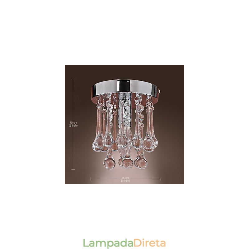 Mini estilo moderno e contemporâneo de cristal cromado embutido
